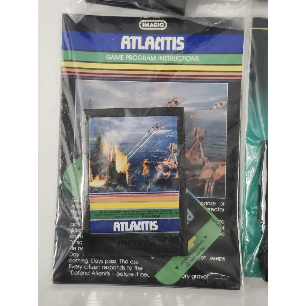 Vintage Intellivision Game Cartridge & Manual Variety Lot - Atlantis, Beamrider